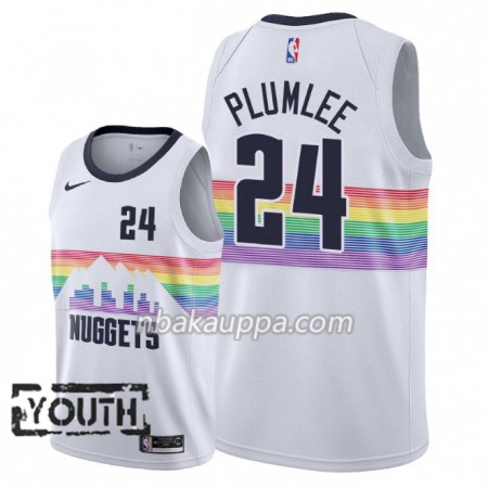 Denver Nuggets Mason Plumlee 24 2018-19 Nike City Edition Valkoinen Pelipaidat Swingman - Lasten